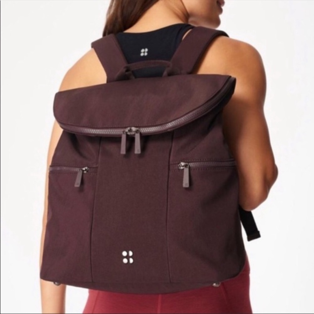 NWT $108 Sweaty Betty London Everyday Backpack in Black Cherry